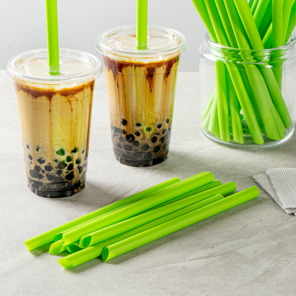 Basic Nature Green PLA / PBAT Plastic Boba Straw - Compostable - 9" - 2000 count box