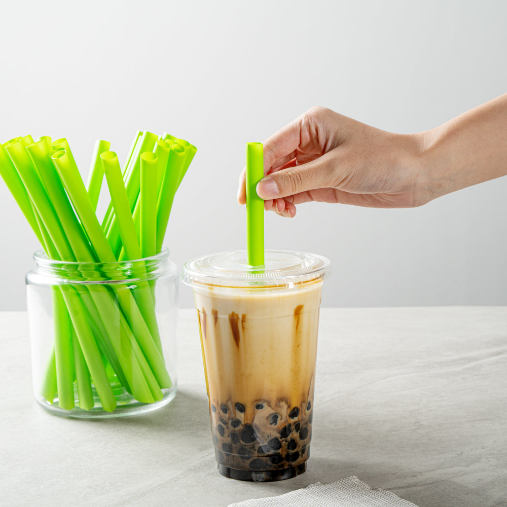 Basic Nature Green PLA / PBAT Plastic Boba Straw - Compostable - 9" - 2000 count box