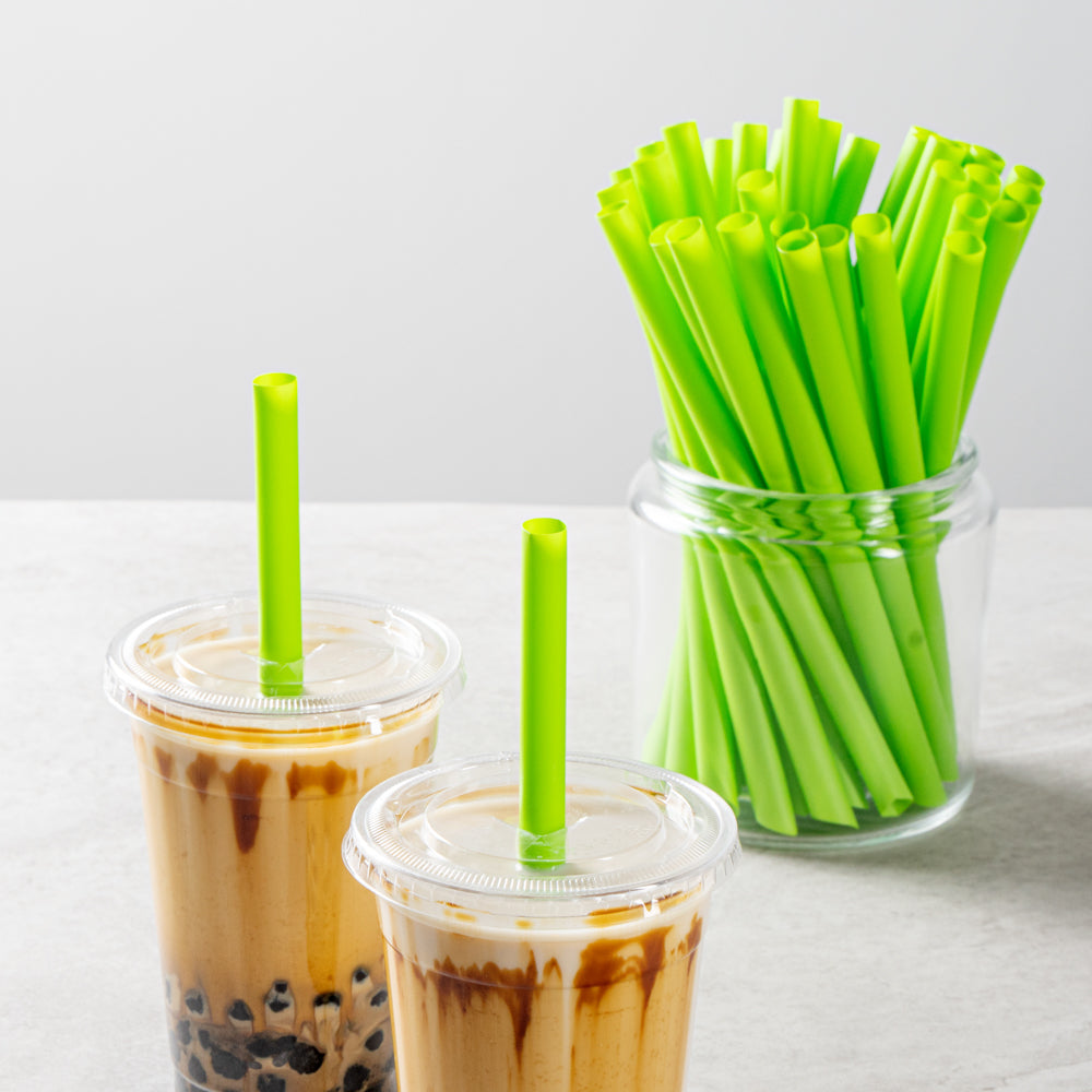 Basic Nature Green PLA / PBAT Plastic Boba Straw - Compostable - 9" - 2000 count box