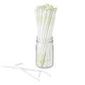 Basic Nature White PLA / PBAT Plastic Straw - Wrapped, Flexible, Compostable - 8 1/4" - 100 count box