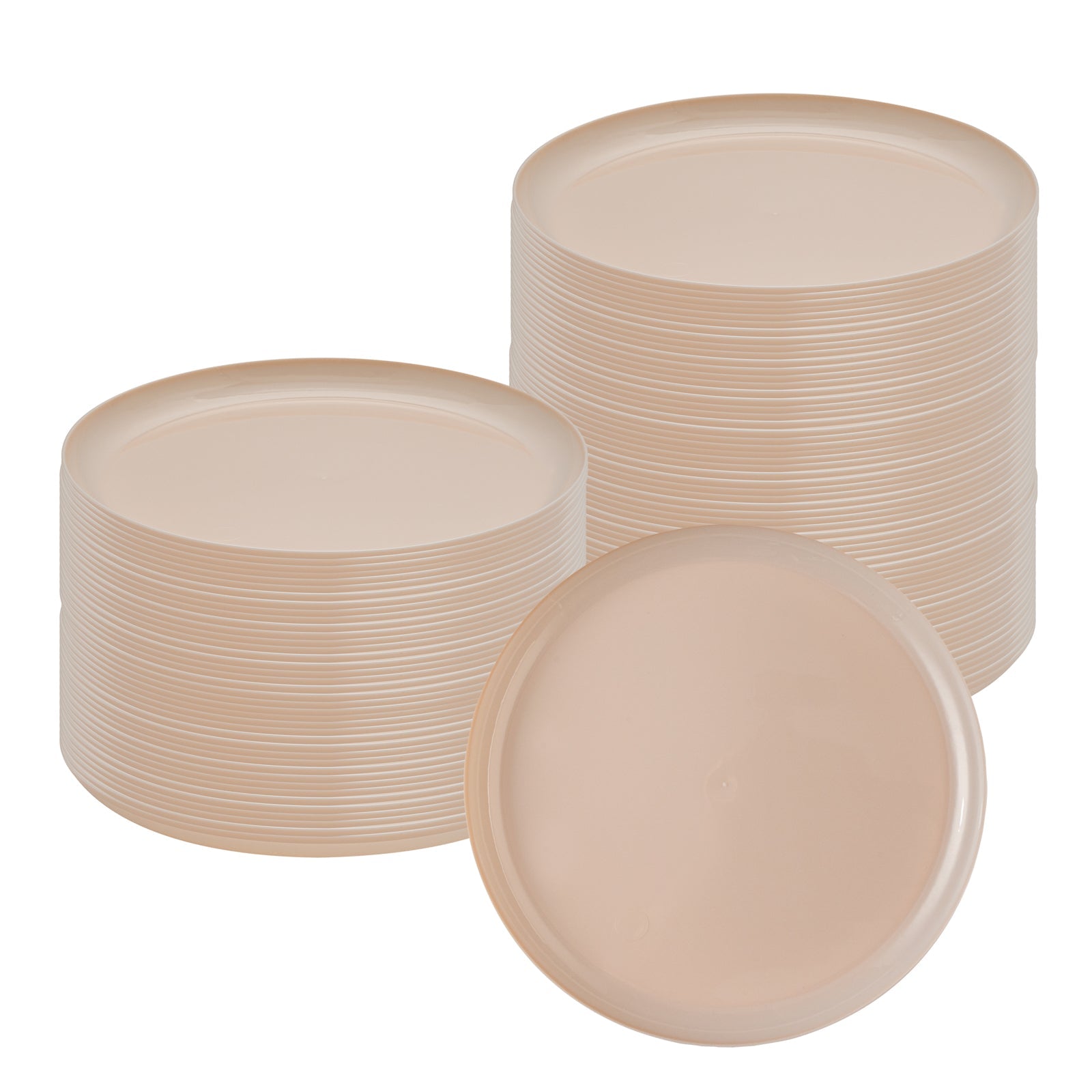 Moderna Round Light Pink Plastic Plate - 6 1/4" x 6 1/4" x 1/2" - 40 count box