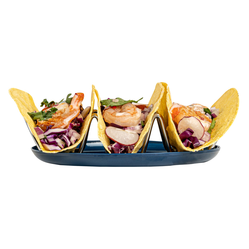 Moderna Round Midnight Blue Plastic Plate - 6 1/4" x 6 1/4" x 1/2" - 200 count box
