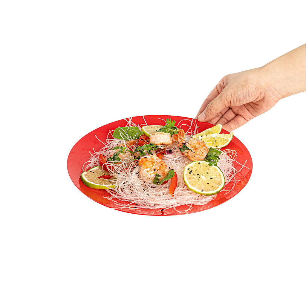 Moderna Round Red Plastic Plate - 9" x 9" x 3/4" - 200 count box