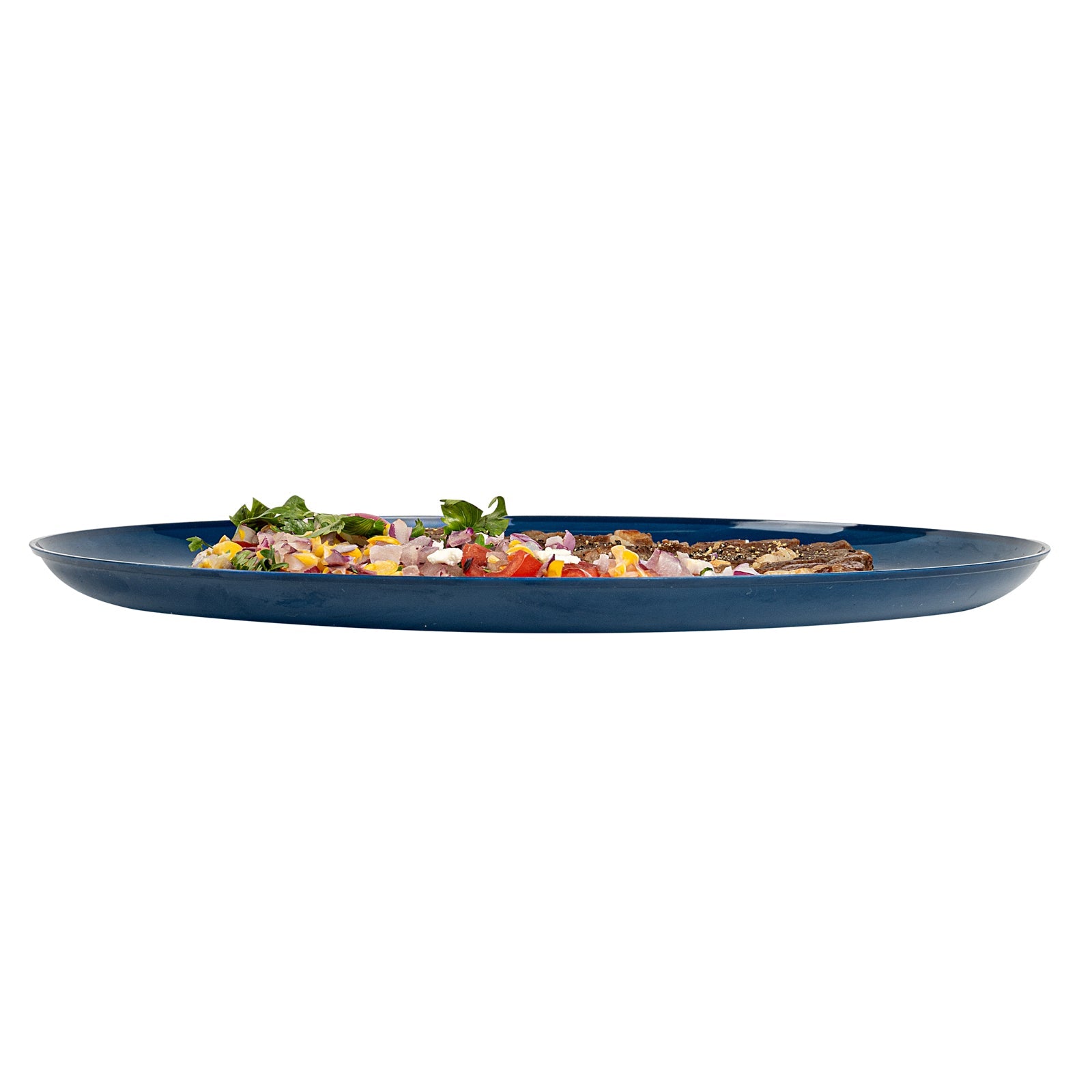 Moderna Round Midnight Blue Plastic Plate - 10 3/4" x 10 3/4" x 1/2" - 200 count box