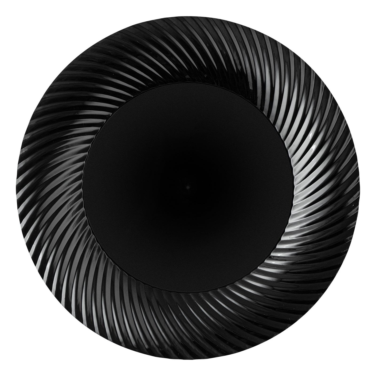 Moderna Round Black Plastic Wave Plate - 9" x 9" x 1/2" - 200 count box