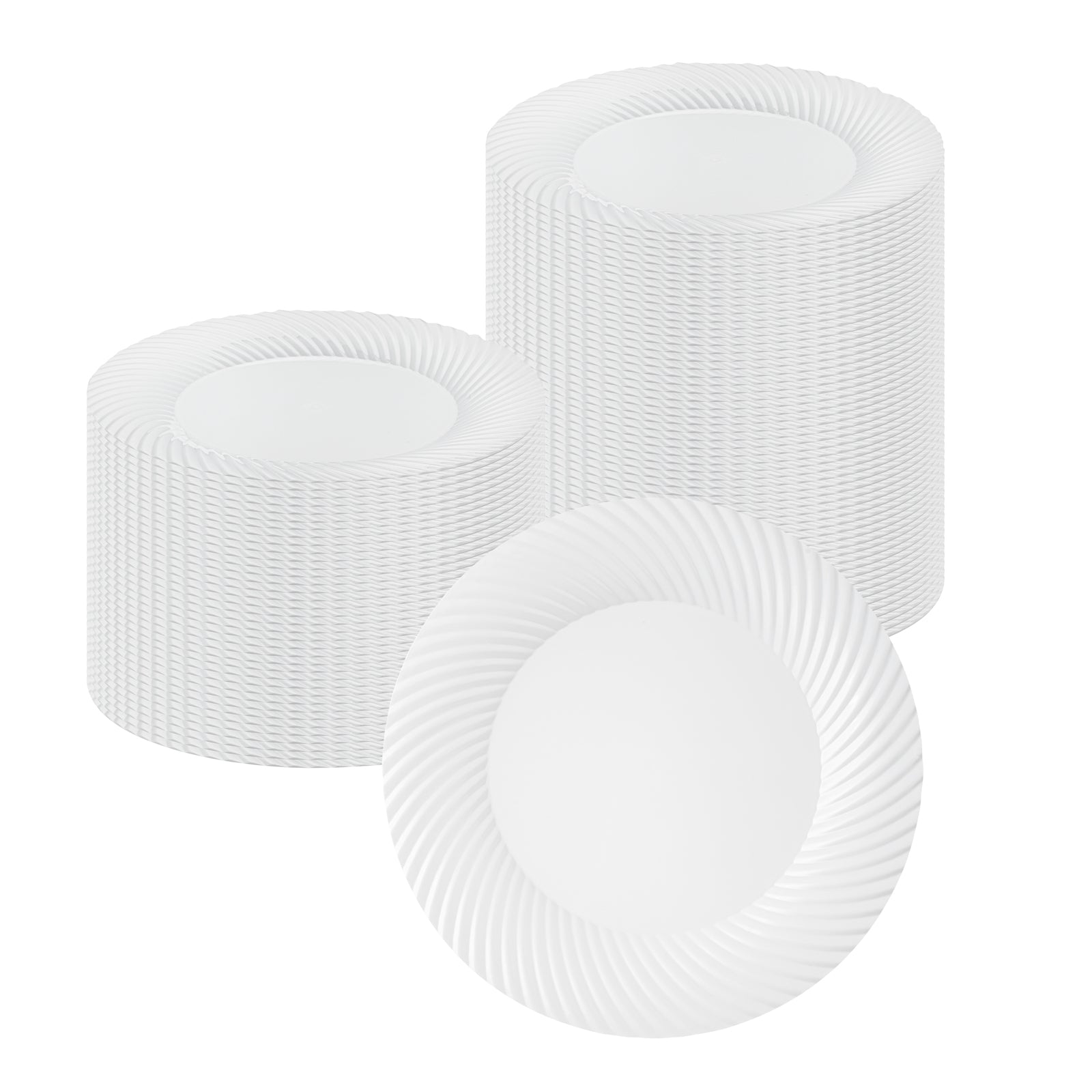 Moderna Round White Plastic Wave Plate - 9" x 9" x 1/2" - 200 count box