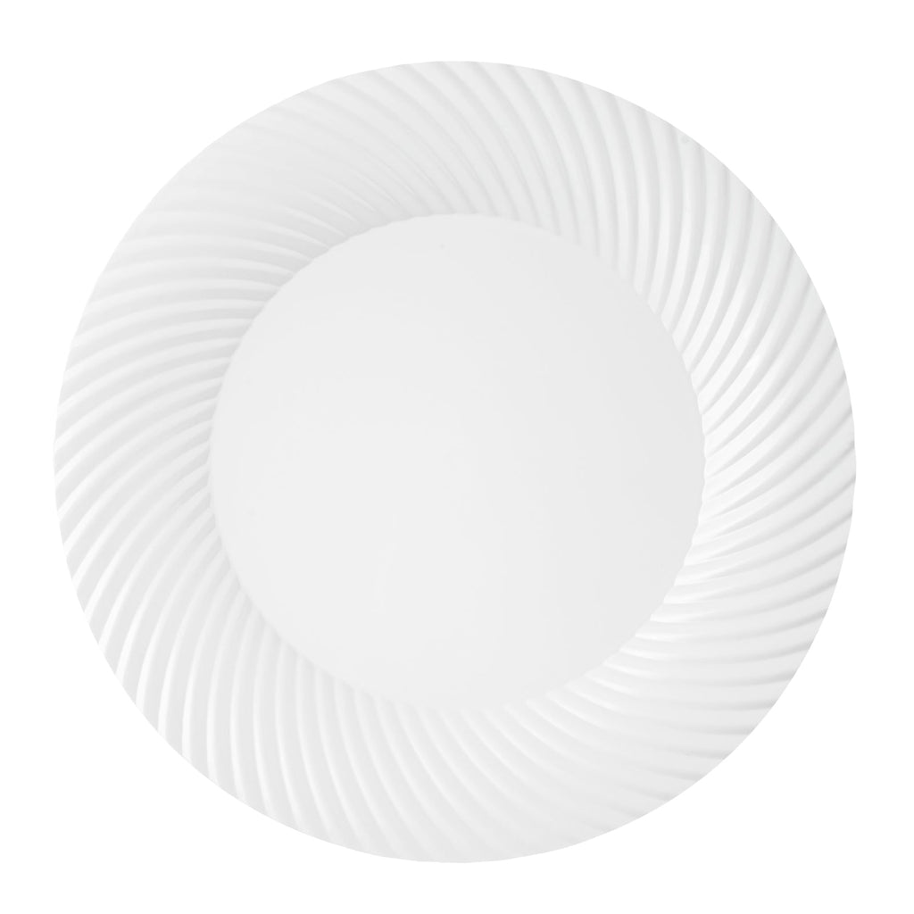 Moderna Round White Plastic Wave Plate - 9" x 9" x 1/2" - 200 count box