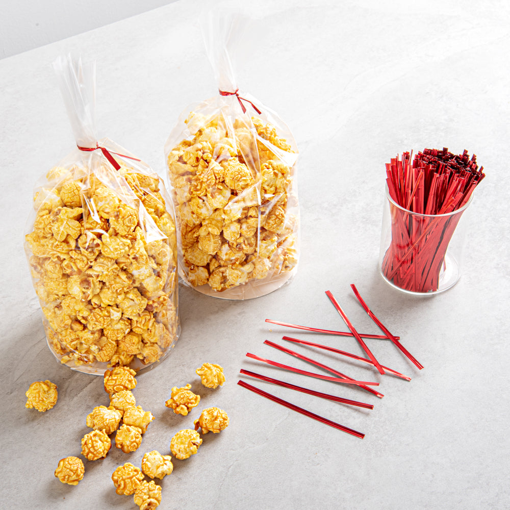 Bag Tek Red Metallic Twist Tie / Bag Tie - 4" - 500 count box