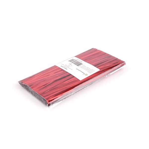 Bag Tek Red Metallic Twist Tie / Bag Tie - 6" - 500 count box