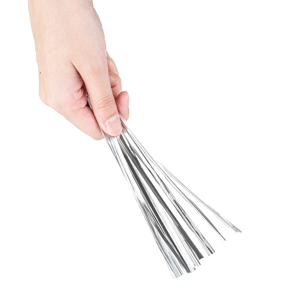 Bag Tek Silver Metallic Twist Tie / Bag Tie - 6" - 500 count box