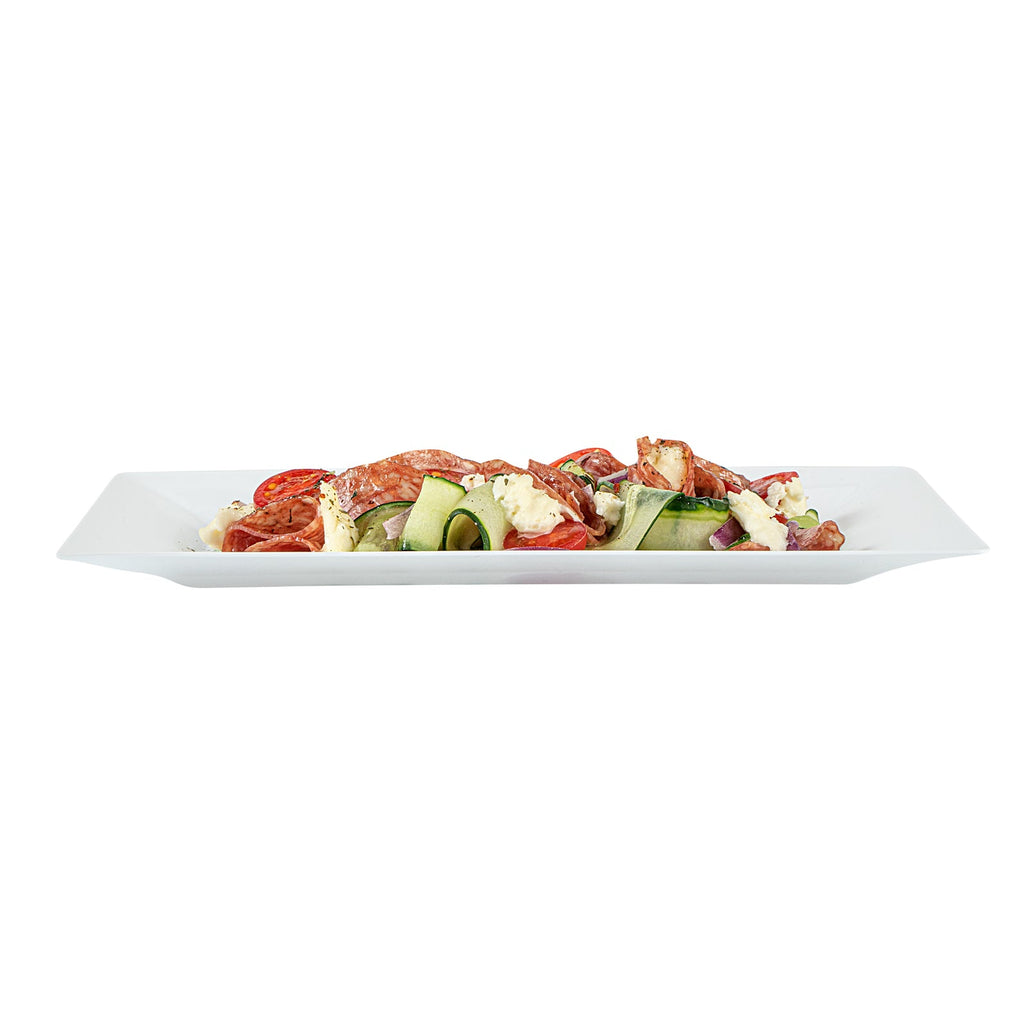 Moderna Rectangle White Plastic Plate - 9 1/2" x 6 1/4" x 1/2" - 10 count box