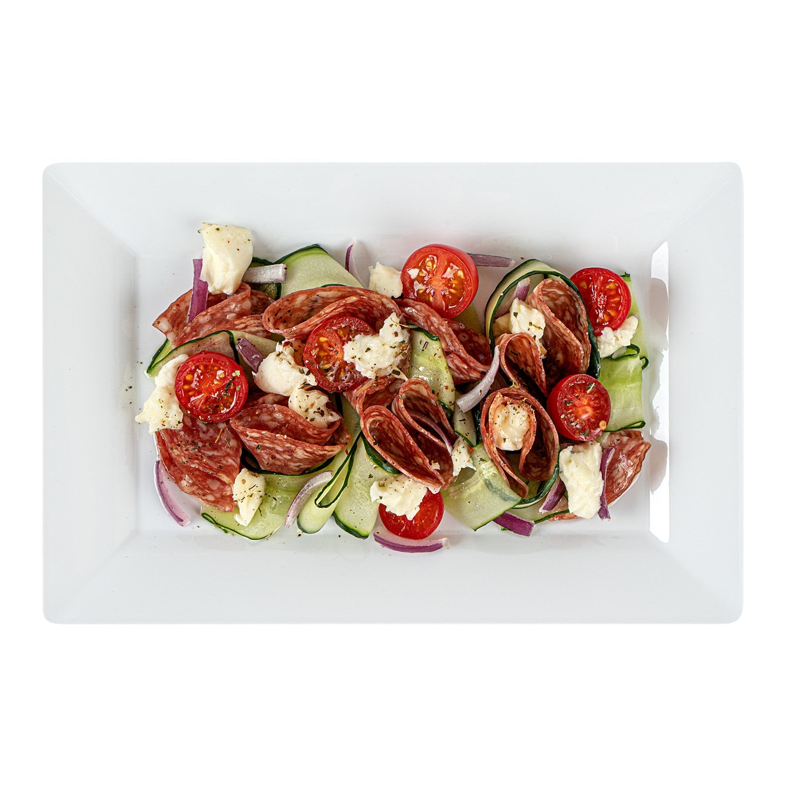 Moderna Rectangle White Plastic Plate - 9 1/2" x 6 1/4" x 1/2" - 100 count box