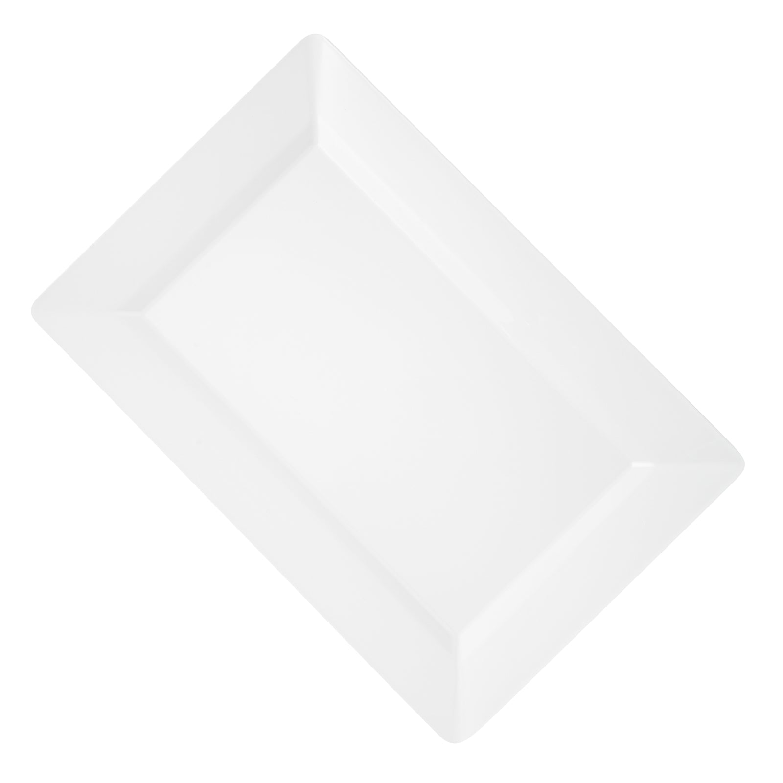 Moderna Rectangle White Plastic Plate - 9 1/2" x 6 1/4" x 1/2" - 100 count box