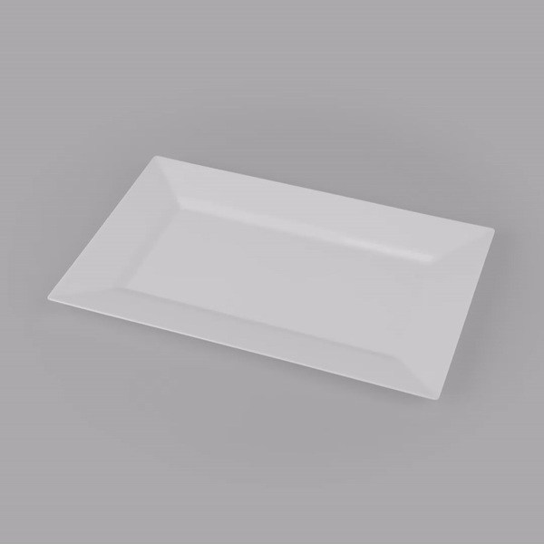 Moderna Rectangle White Plastic Plate - 11 1/2" x 7 1/4" x 3/4" - 100 count box