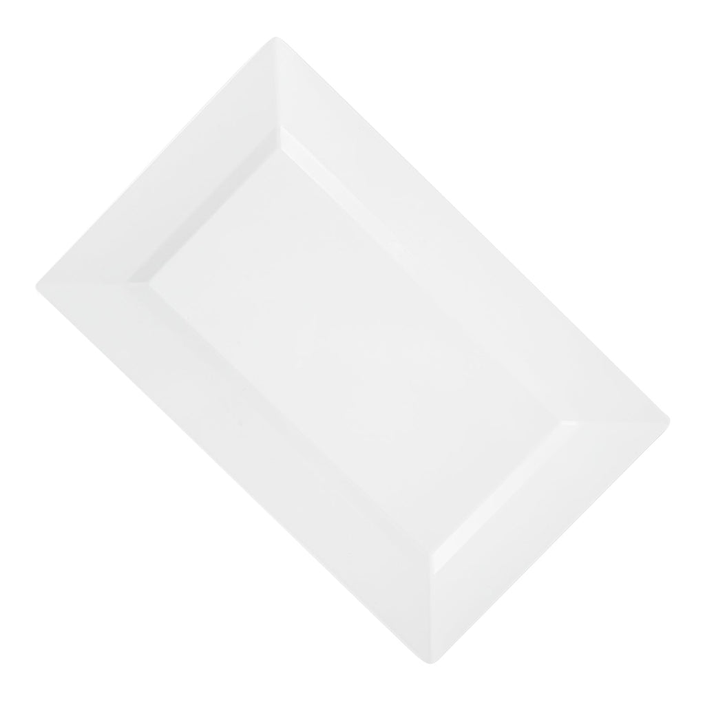 Moderna Rectangle White Plastic Plate - 11 1/2" x 7 1/4" x 3/4" - 100 count box