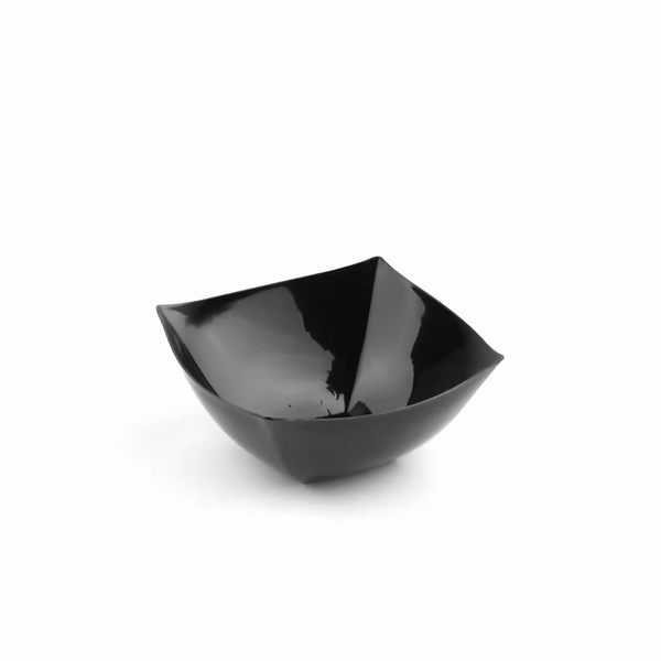 Moderna 8 oz Square Black Plastic Bowl - 4 1/2" x 4 1/2" x 2" - 100 count box