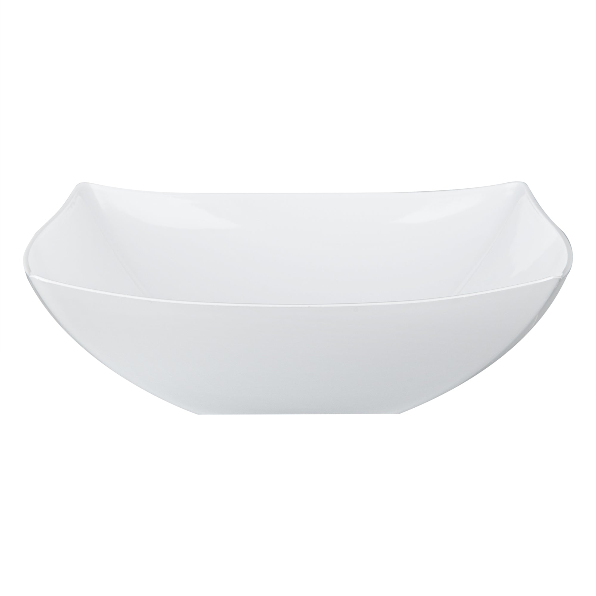 Moderna 32 oz Square White Plastic Bowl - 7 3/4" x 7 3/4" x 2 1/4" - 100 count box