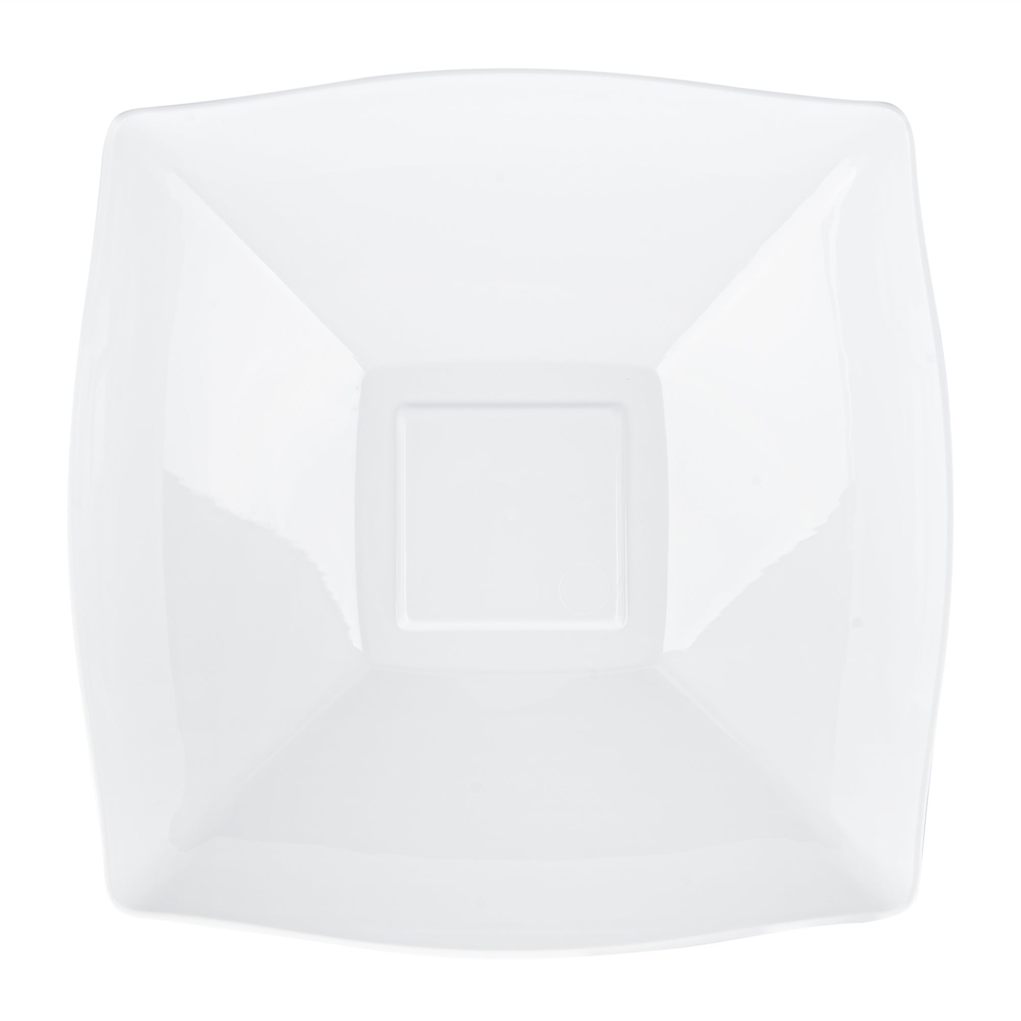 Moderna 32 oz Square White Plastic Bowl - 7 3/4" x 7 3/4" x 2 1/4" - 100 count box