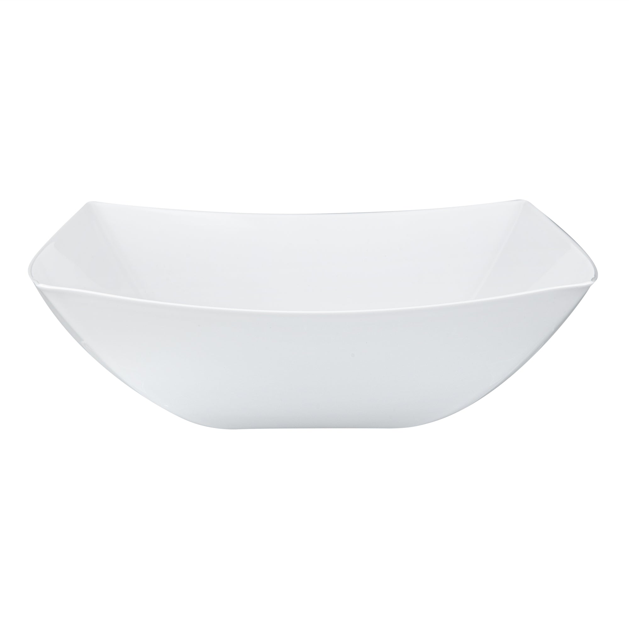 Moderna 64 oz Square White Plastic Serving Bowl - 9 3/4" x 9 3/4" x 3" - 100 count box
