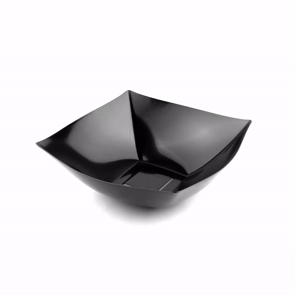 Moderna 128 oz Square Black Plastic Serving Bowl - 12" x 12" x 4" - 40 count box