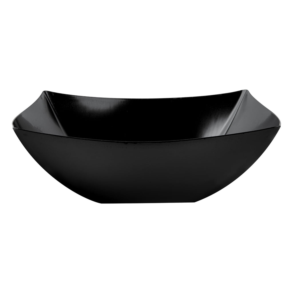 Moderna 128 oz Square Black Plastic Serving Bowl - 12" x 12" x 4" - 40 count box