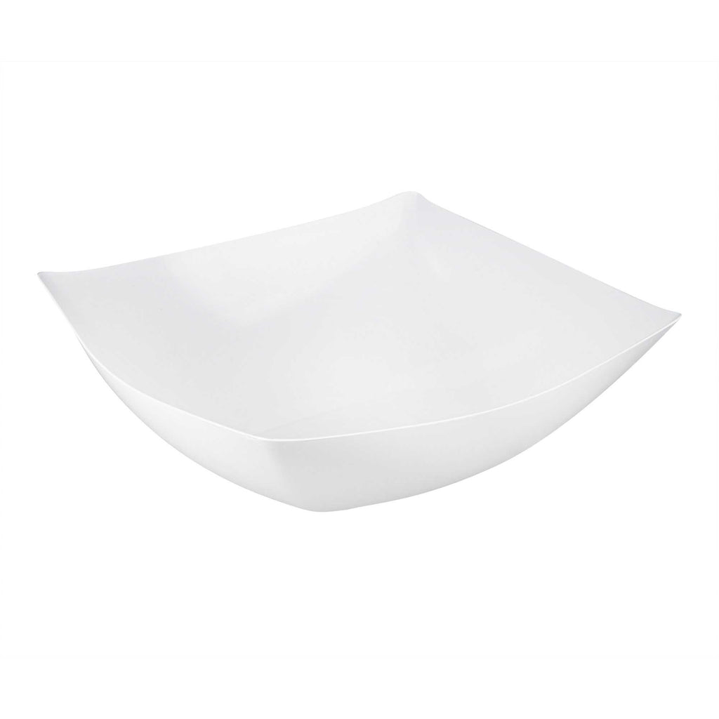Moderna 128 oz Square White Plastic Serving Bowl - 12" x 12" x 4" - 40 count box