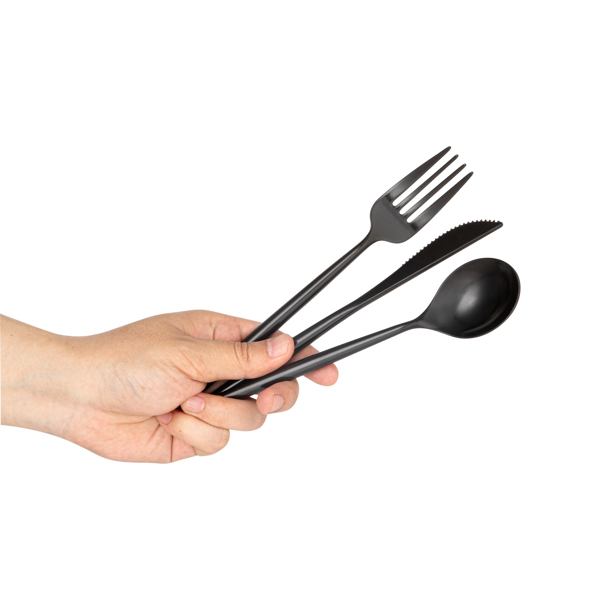 Moderna Black Plastic Cutlery Set - 7 1/2" - 60 count box
