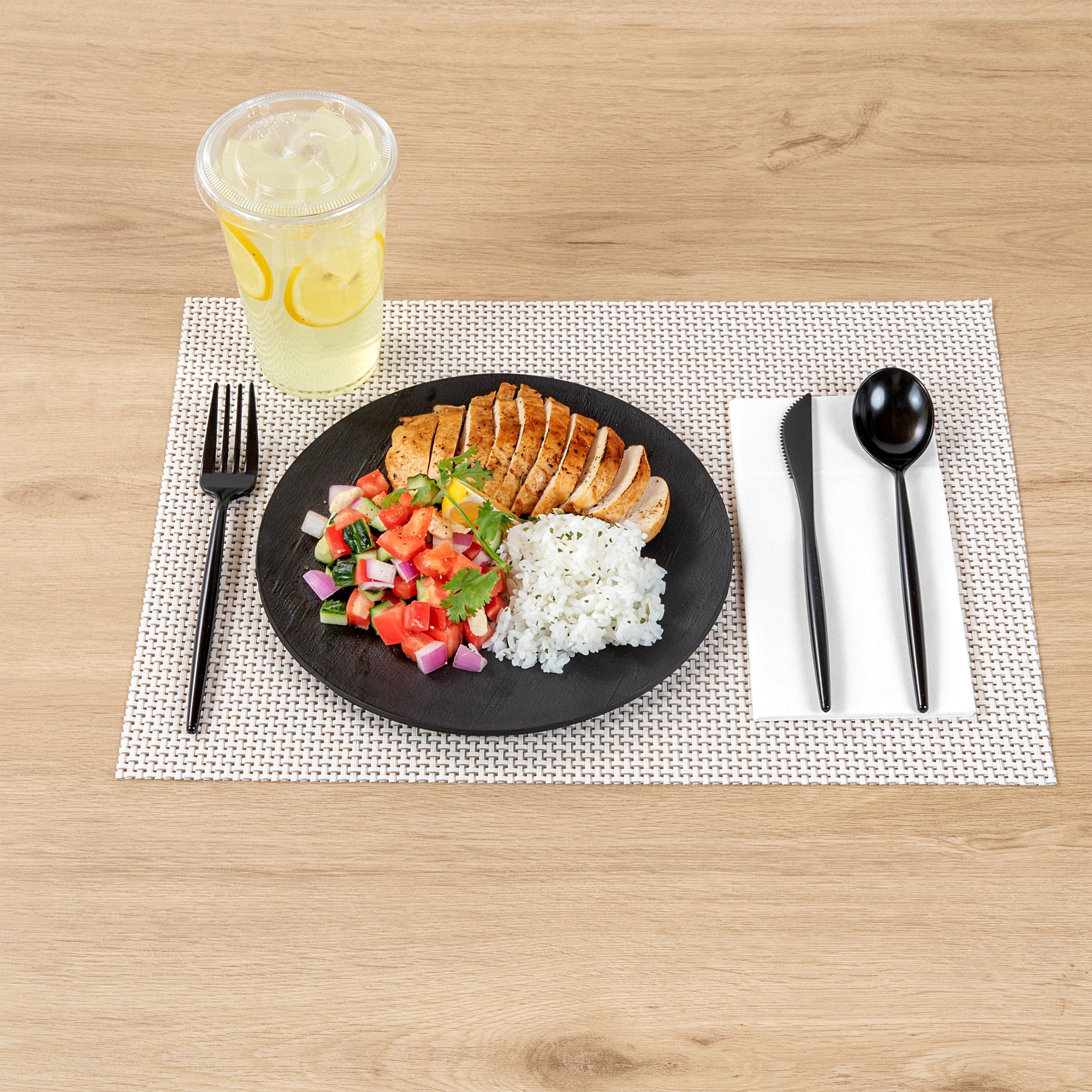Moderna Black Plastic Cutlery Set - 7 1/2" - 60 count box