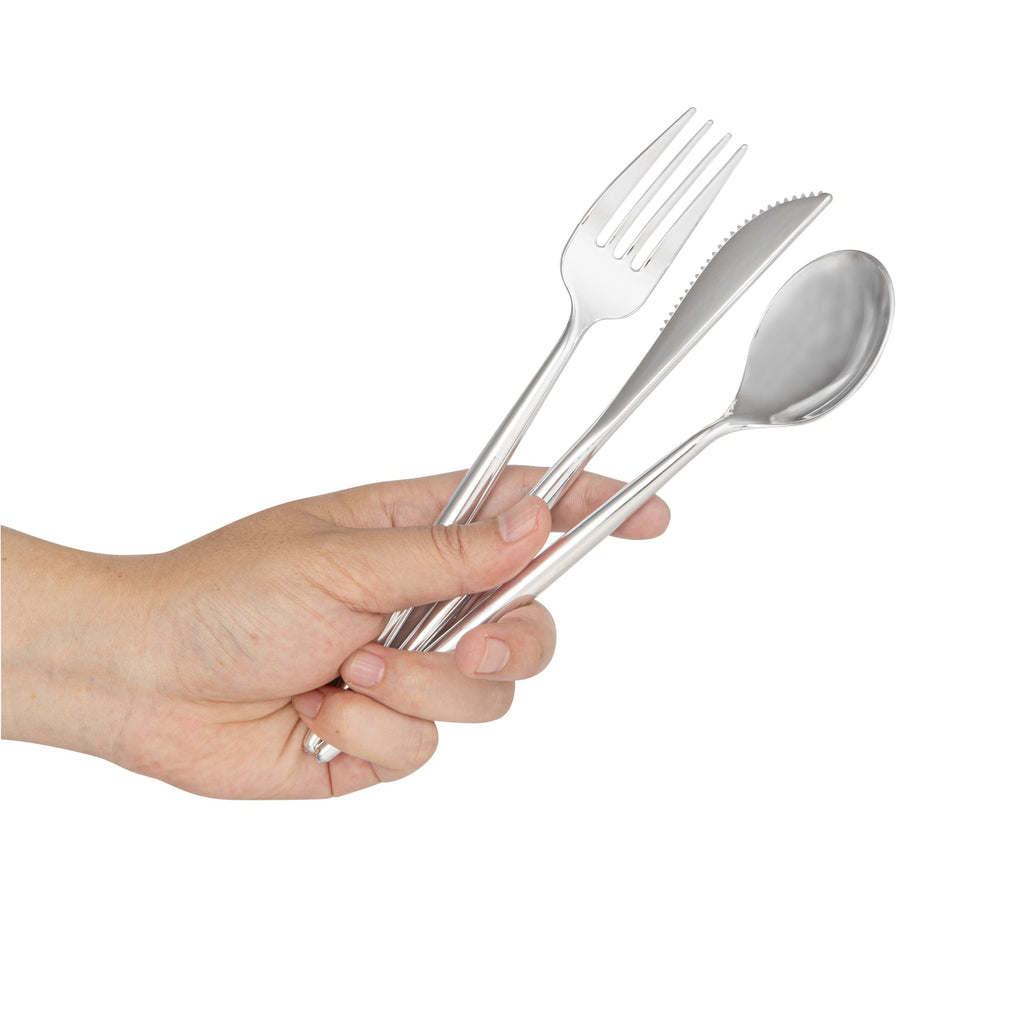 Moderna Silver Plastic Cutlery Set - 7 1/2" - 60 count box