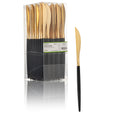 Moderna Gold Plastic Knife - with Black Handle - 7 3/4" - 500 count box