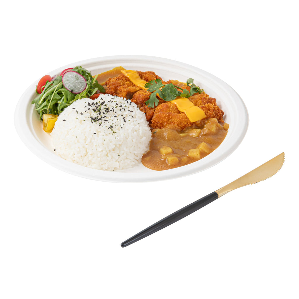 Moderna Gold Plastic Knife - with Black Handle - 7 3/4" - 500 count box