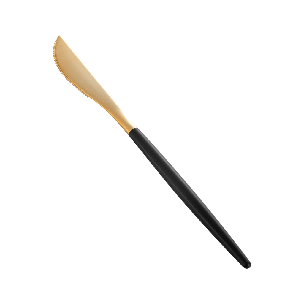 Moderna Gold Plastic Knife - with Black Handle - 7 3/4" - 500 count box