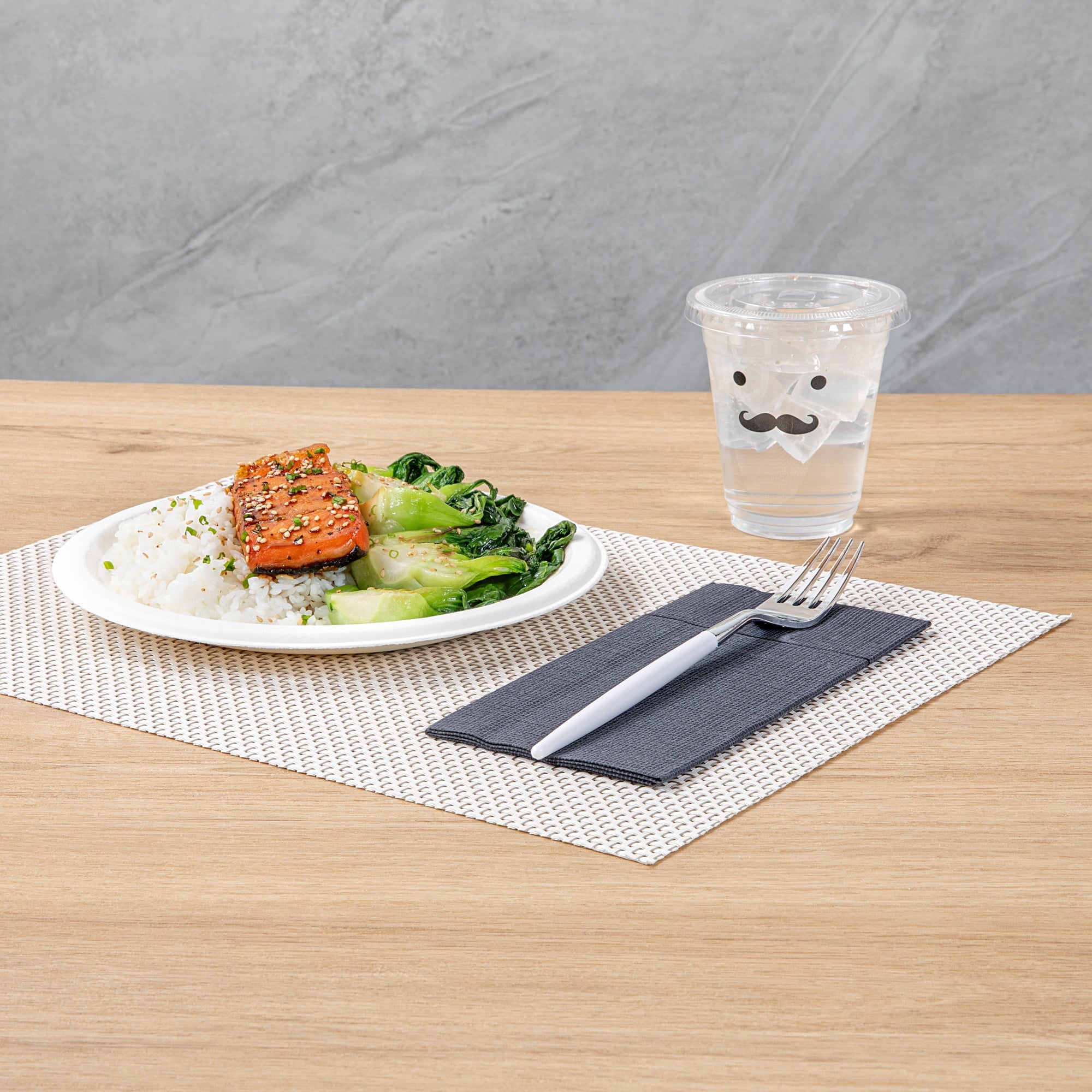 Moderna Silver Plastic Fork - with White Handle - 7 1/2" - 50 count box