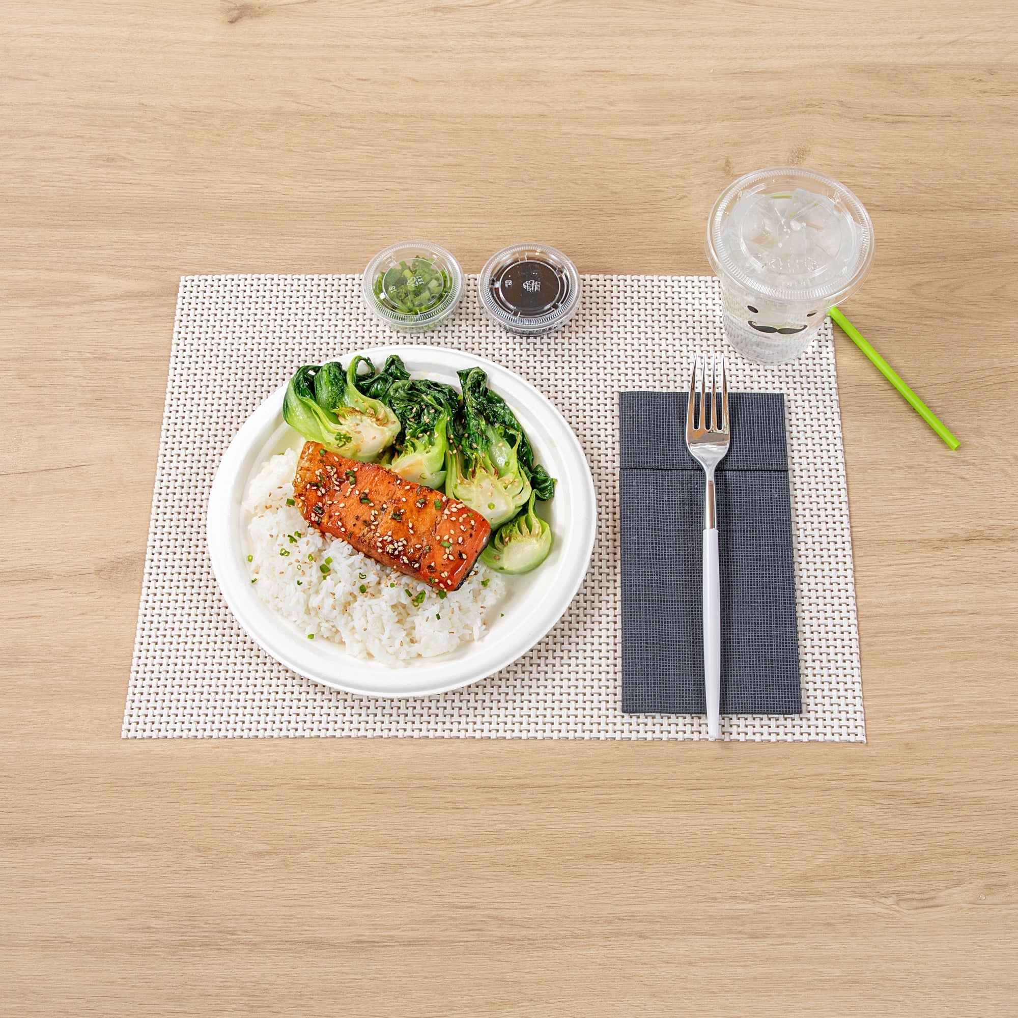 Moderna Silver Plastic Fork - with White Handle - 7 1/2" - 50 count box