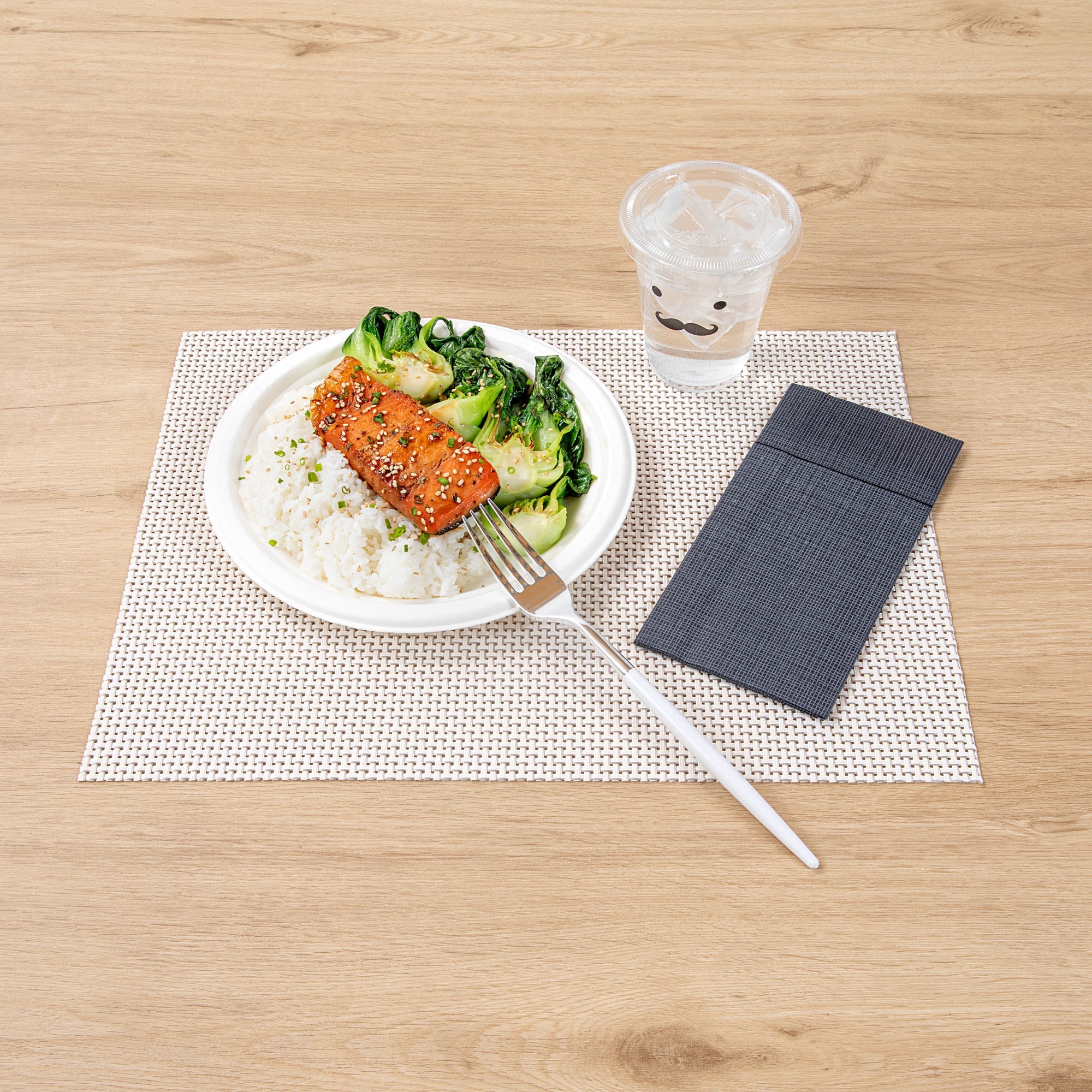 Moderna Silver Plastic Fork - with White Handle - 7 1/2" - 500 count box