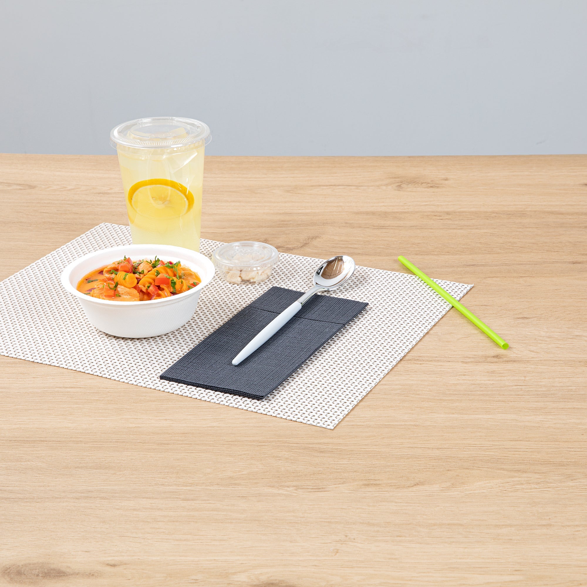 Moderna Silver Plastic Spoon - with White Handle - 7 3/4" - 500 count box
