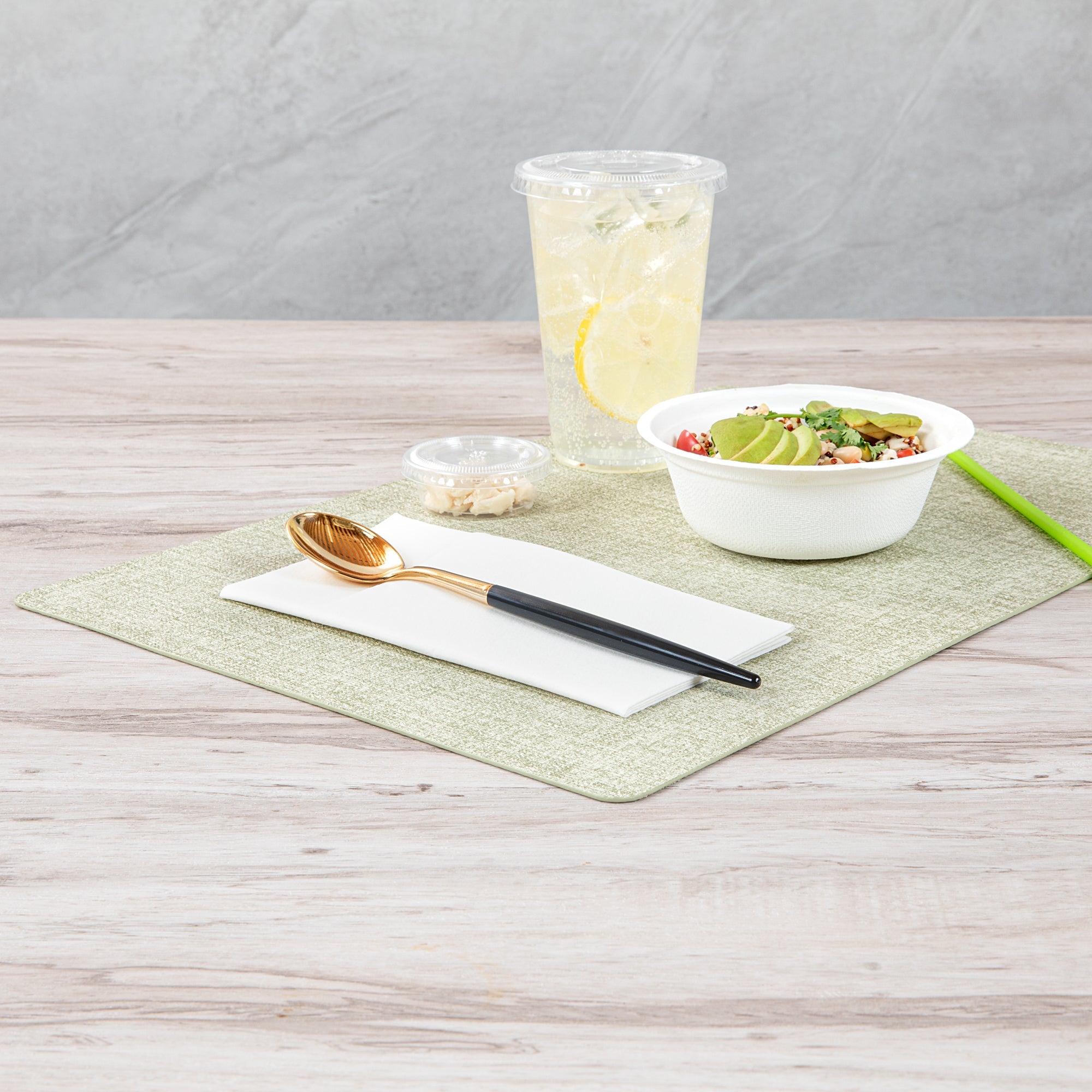 Moderna Gold Plastic Spoon - with Black Handle - 7 3/4" - 500 count box