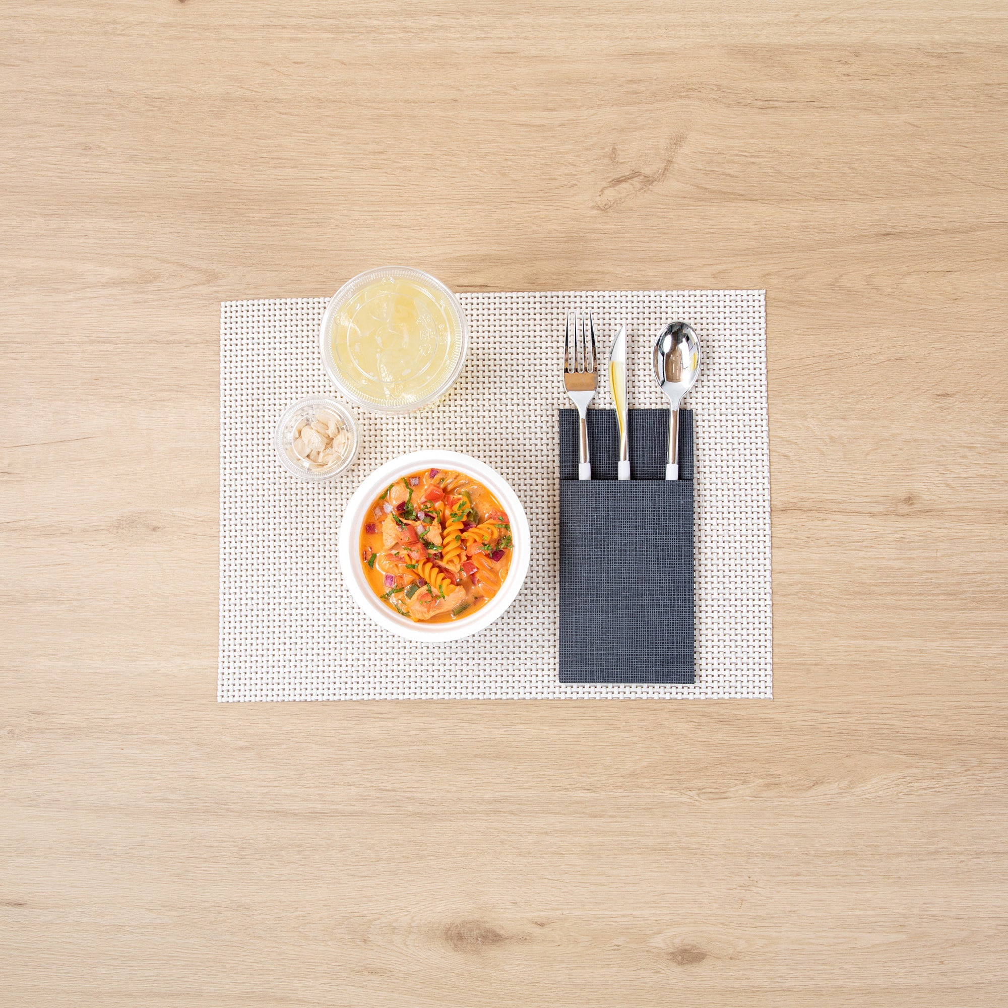 Moderna Silver Plastic Cutlery Set - with White Handle - 7 1/2" - 60 count box