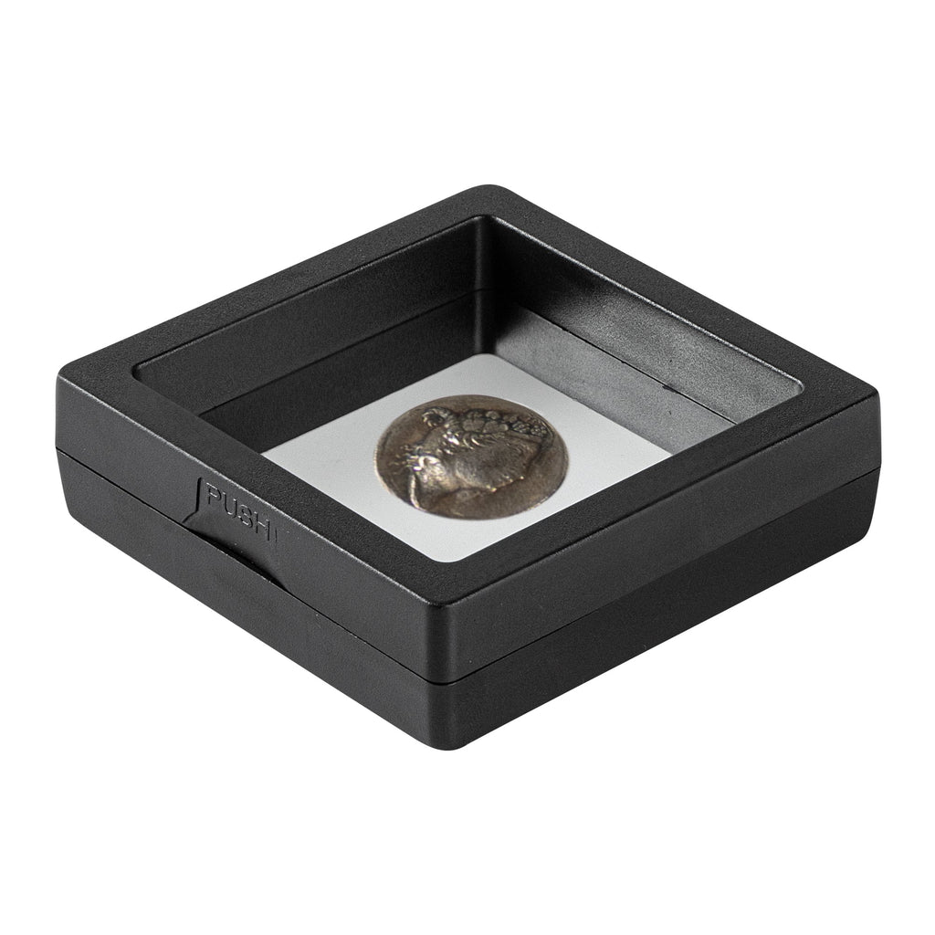 Display Tek Square Black Plastic 3D Floating Display Case - 2 3/4" x 2 3/4" x 3/4" - 10 count box