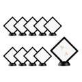 Display Tek Square Black Plastic 3D Floating Display Case - 3 1/2" x 3 1/2" x 3/4" - 10 count box