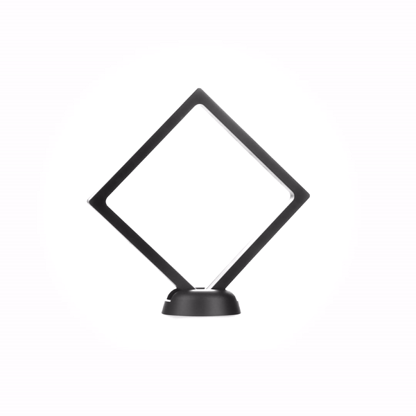 Display Tek Square Black Plastic 3D Floating Display Case - 4 1/4" x 4 1/4" x 3/4" - 10 count box