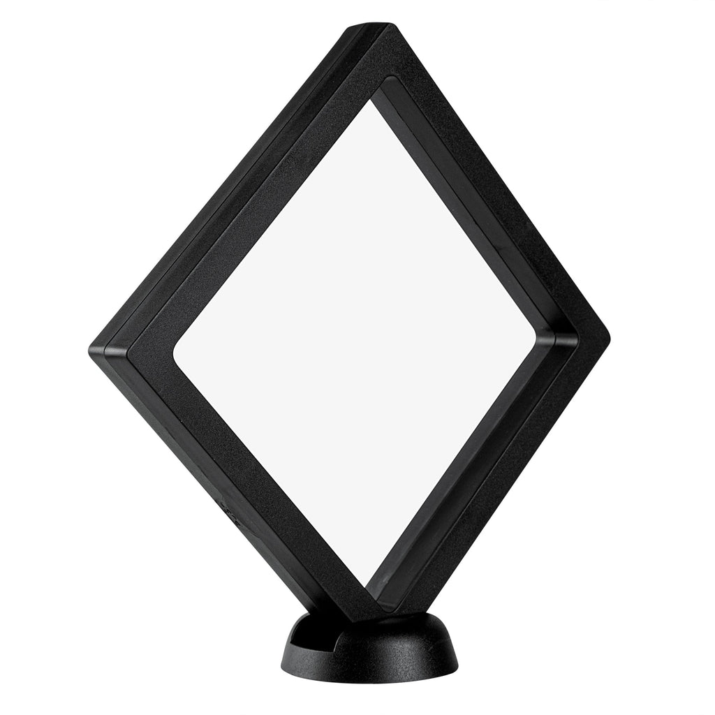 Display Tek Square Black Plastic 3D Floating Display Case - 5 1/2" x 5 1/2" x 3/4" - 10 count box