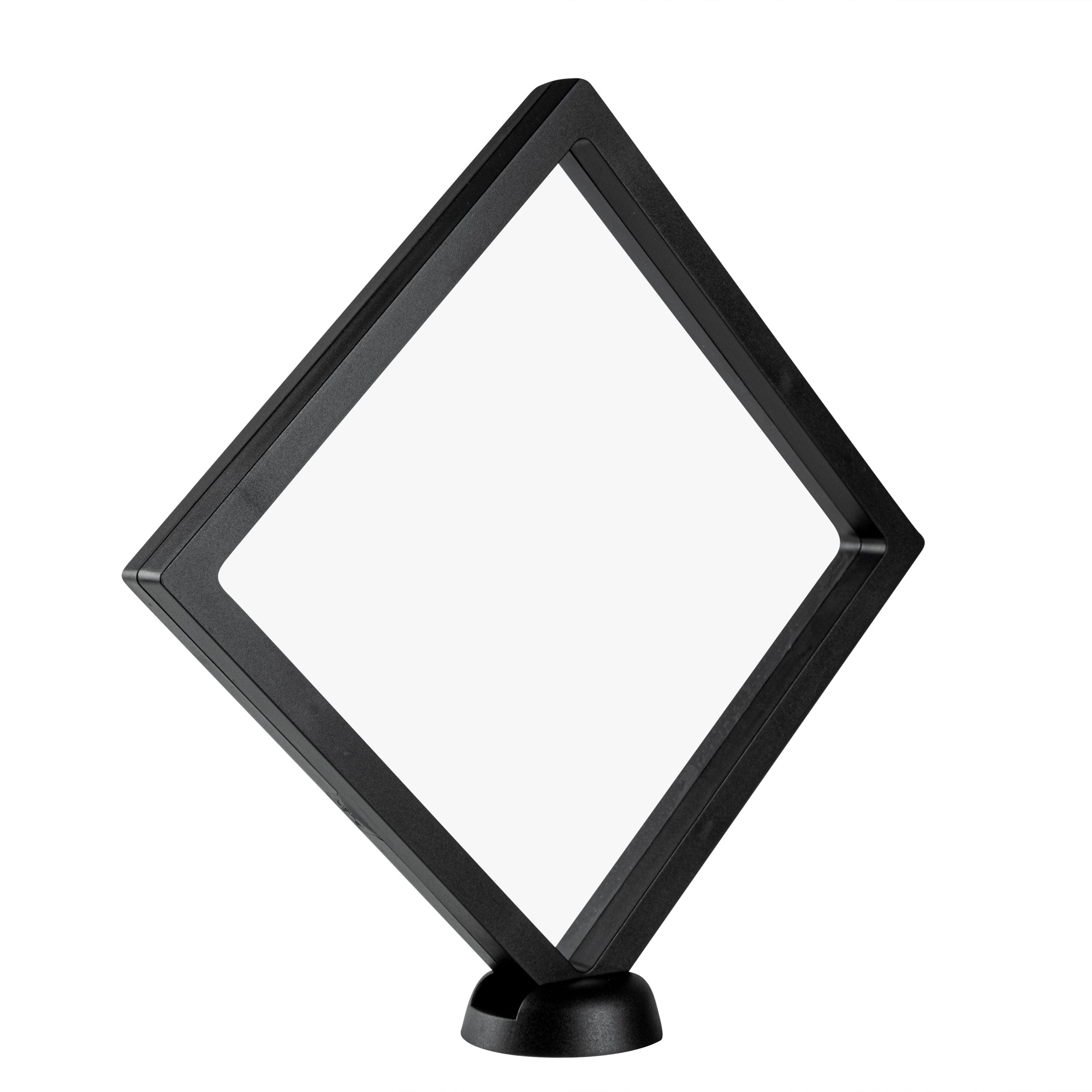 Display Tek Square Black Plastic 3D Floating Display Case - 7" x 7" x 3/4" - 10 count box