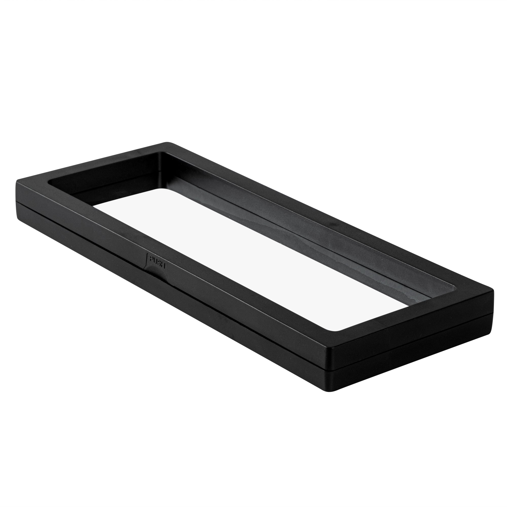 Display Tek Rectangle Black Plastic 3D Floating Display Case - 9" x 3 1/2" x 3/4" - 10 count box