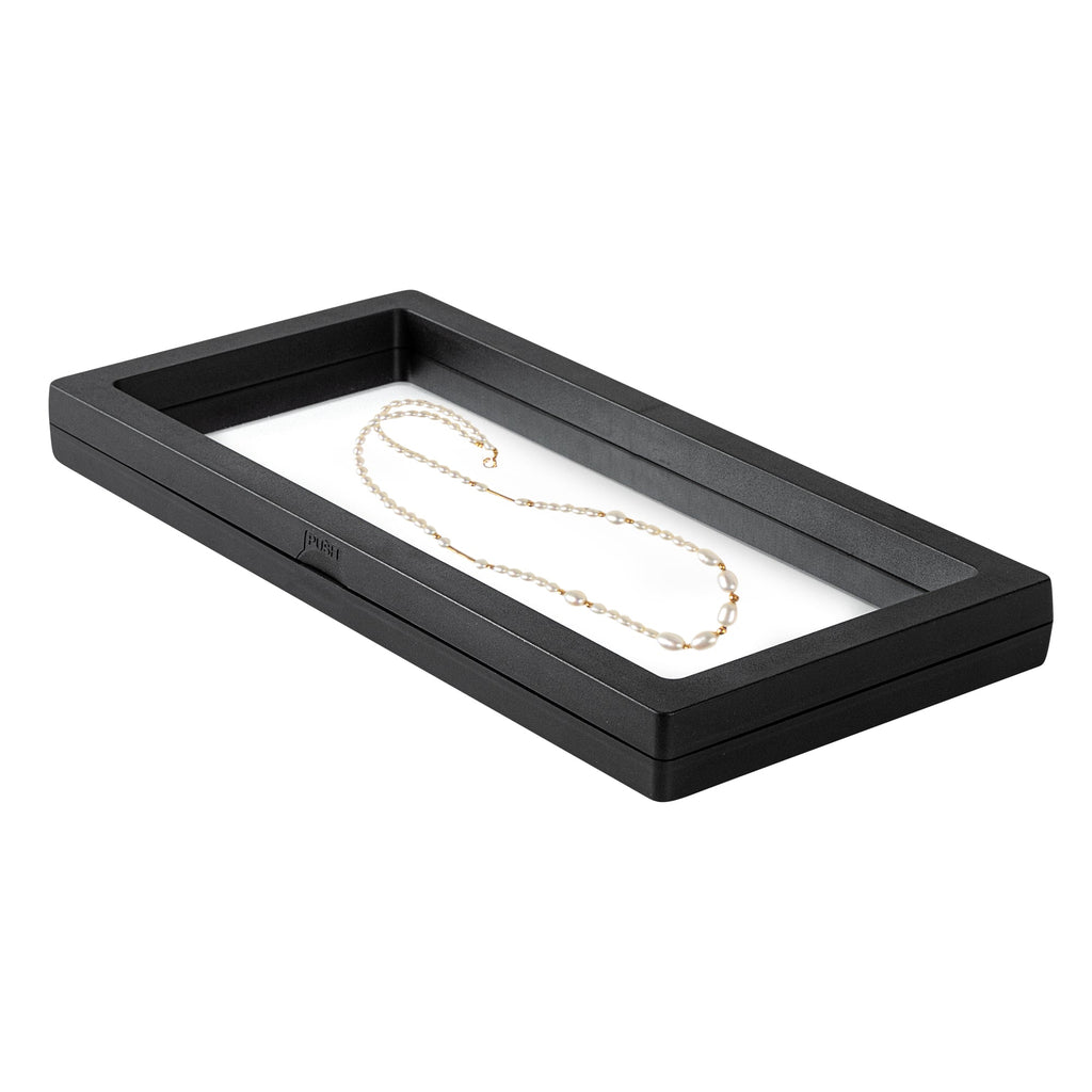 Display Tek Rectangle Black Plastic 3D Floating Display Case - 9" x 4 1/4" x 3/4" - 10 count box
