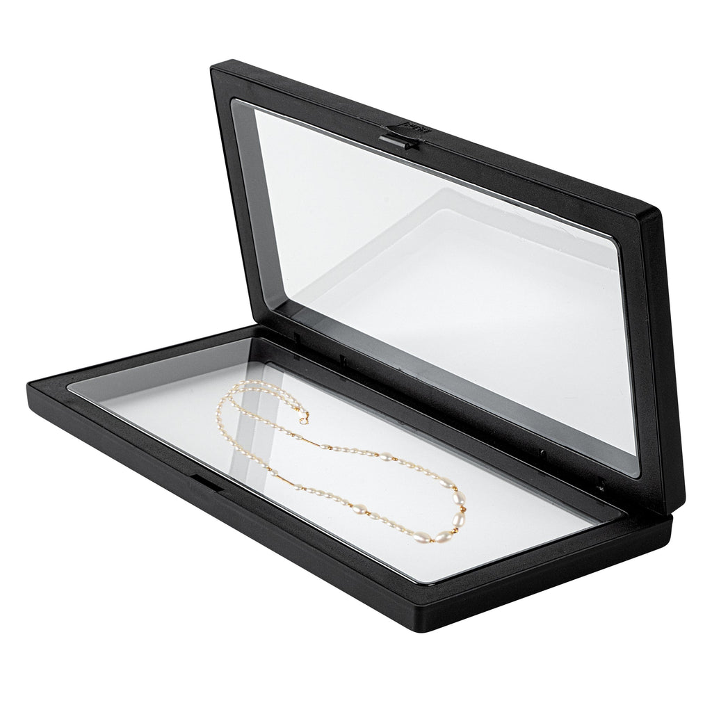 Display Tek Rectangle Black Plastic 3D Floating Display Case - 9" x 4 1/4" x 3/4" - 10 count box