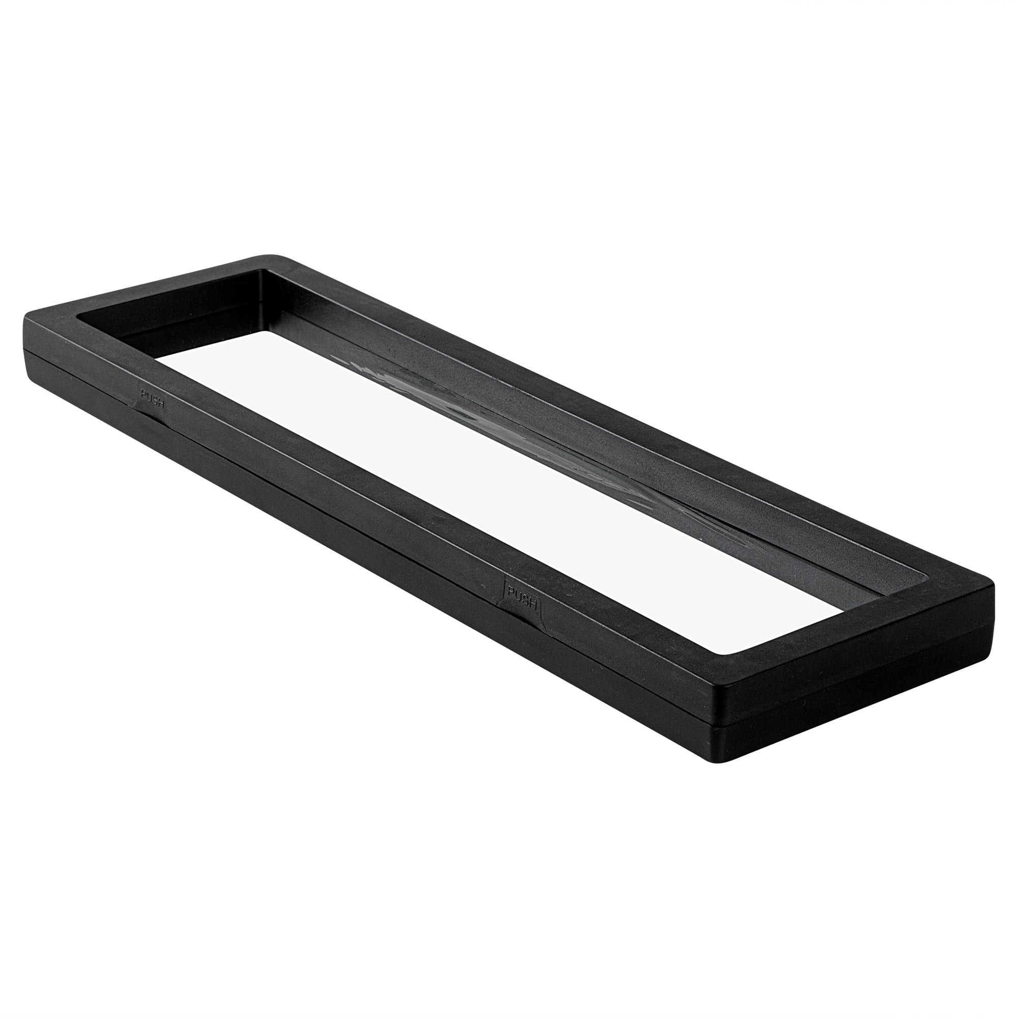 Display Tek Rectangle Black Plastic 3D Floating Display Case - 11 3/4" x 3 1/2" x 3/4" - 10 count box
