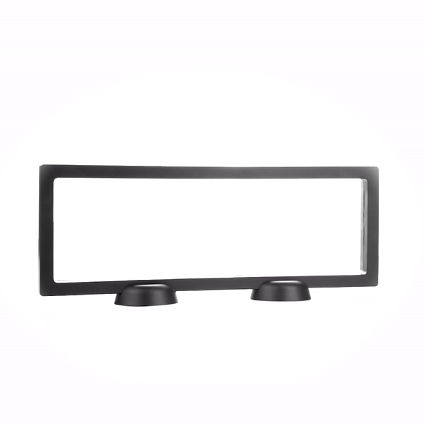 Display Tek Rectangle Black Plastic 3D Floating Display Case - 11 3/4" x 4 1/4" x 3/4" - 10 count box