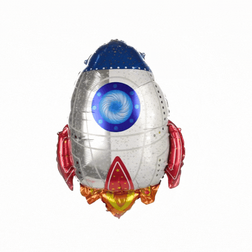 Balloonify Mylar Rocket Ship Balloon - 28 3/4" x 23 1/2" - 100 count box