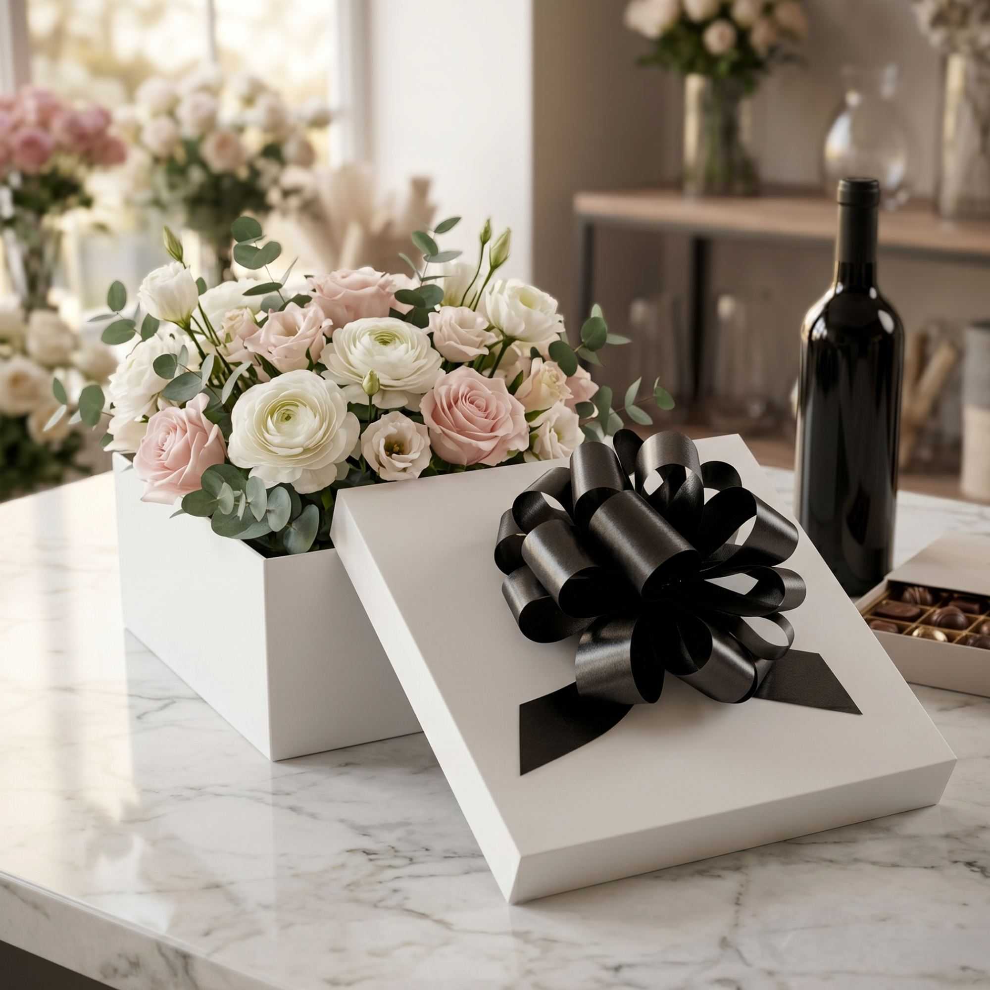 Gift Tek Black Plastic Flora Satin Pull Bow - 5 1/2" - 1000 count box